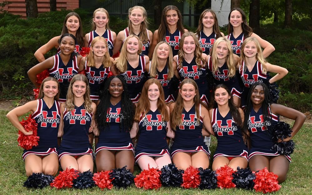 This picture shows the 2024-2025 8th-grade HMS Cheer Squad.